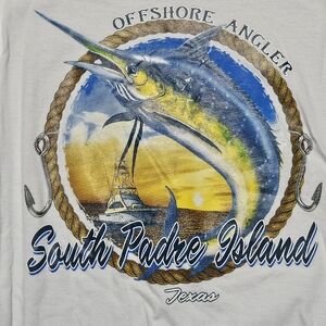 Hanes X-Temp White Tee South Padre Island Souvenier Shirt XL Long Sleeve